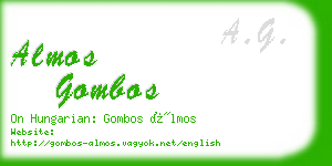 almos gombos business card